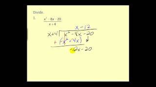 Polynomial Division Long Division [upl. by Munro]