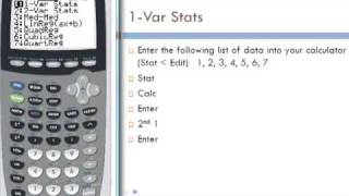 TI84 Gives Mean Std Dev 5 Number Summary Etc [upl. by Aigil159]