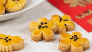 Salted Egg Yolk Cookies  No Baking Powder  CNY Cookies 咸蛋黄酥饼 无泡打粉 [upl. by Aleekahs797]