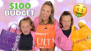 WE SPENT 100 AT OUR FAVORITE STORES SHOPPING CHALLENGE 🤑🛍 HallieOnStage114 agset211 [upl. by Fife]