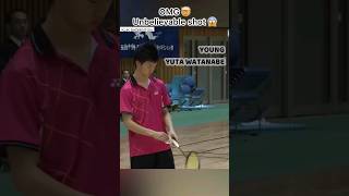 Young Yuta Watanabe Trickshot 渡辺雄太 shorts badminton [upl. by Nageet583]