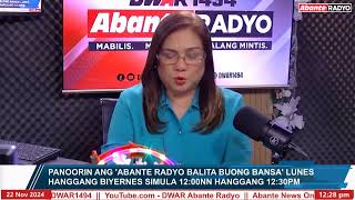 ABANTE RADYO BALITA BUONG BANSA  Quiboloy extended ang hospital detention  November 22 2024 [upl. by Sitarski589]