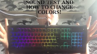 How To Change COLOURS And EFFECTS On A Razer Cynosa Chroma Keyboard With Sound Test [upl. by Ailedo]