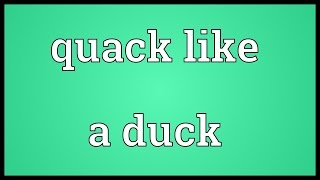 Quack like a duck Meaning [upl. by Aikit]