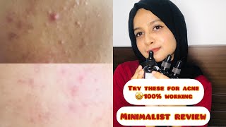 Minimalist reviewsaraajmalmalayalamtry these for acneminimalist acne acnetreatment skincare [upl. by Ahkeber]