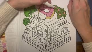 ASMR Lets color a bakery🥐🥖🥧  COCO WYO amp OHUHU MARKERS  SOUNDS FOR SLEEP amp RELAXATION [upl. by Spiegleman]