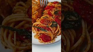 Cherry Tomato Spaghetti with Fried Chicken Cutlet shorts [upl. by Cleres]