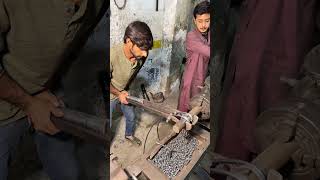 Turning a DoubleSided Spring for Farm Cutting Machines  Young Pakistani Talent SpringMaking DIY [upl. by Vatsug]