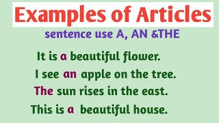 Articles example of a an theenglish spokenenglish learning vocabulary easylearning [upl. by Airret]