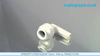 TRADING DEPOT Speedfit Stem Elbow 15mm  Part no PEM221515W [upl. by Rolanda]