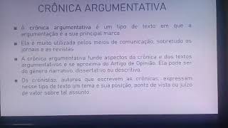 Profª Isabel  Literatura  8º ano B  08042020  Crônica Argumentativa [upl. by Eymaj]