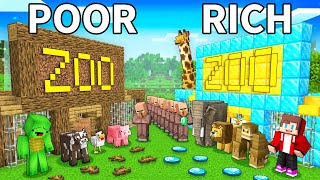 JJs RICH Zoo vs Mikeys POOR Zoo Survive Battle in Minecraft  Maizen [upl. by Yelkreb]