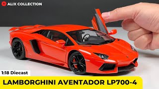 Unboxing of Lamborghini Aventador LP7004 118 Diecast Model Car by AUTOart 4K [upl. by Aremahs]