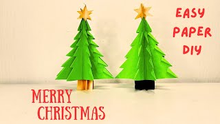 Easy Origami Christmas Tree with Colored Paper  DIY Holiday Decoration 🎄🎅🏻beetlescrafts [upl. by Jannelle]