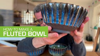 92 How to Make Fluted carved Bowls on the Potters Wheel [upl. by Yllas744]