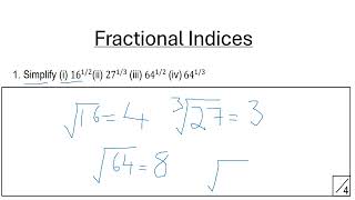 Fractional Indices gcse 91 maths higher tier maths AS Pure Maths A2 Pure Maths Indices [upl. by Ettenig]