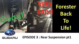 Subaru Forester restoration rebuild  episode 3 Pedders EZI FIT rear suspension SG9 [upl. by Zetram]