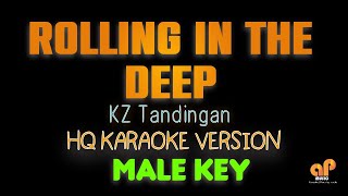 ROLLING IN THE DEEP  Adele  KZ Tandingan HQ KARAOKE VERSION  MALE KEY [upl. by Arabeila]