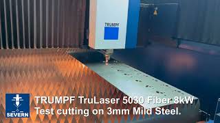 TRUMPF TruLaser 5030 fiber with an 8kW laser source Fully Refurbished and in test at Severn Machines [upl. by Tadich824]