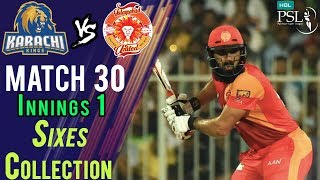 Islamabad United Sixes  Karachi Kings Vs Islamabad United  Match 30  16 March  HBL PSL 2018 [upl. by Akerboom21]