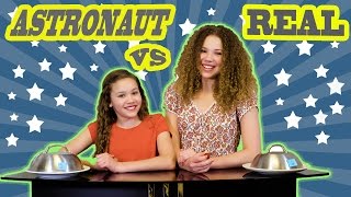 Astronaut vs Real Food Challenge Haschak Sisters [upl. by Waddle]