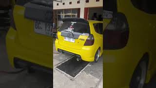 JAZZ GD3 VTEC MODIFIKASI  KNALPOT FULL SYSTEM BASS KERING [upl. by Madaras]