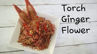 Stir Fry Torch Ginger Flower with SilverFishWhitebaits Tumis Teri KecombrangSambal Honje [upl. by Aron]