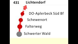 DSW21 Ansagen Bus 431 Schwerter Wald  Lichtendorf [upl. by Perrie]