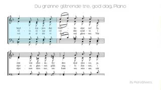 Du grønne glitrende tre god dag Piano Solo [upl. by Eneluj]