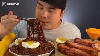 Ddeonggae Asmr Noodles n Pork Belly🍝🍖 [upl. by Marleah]