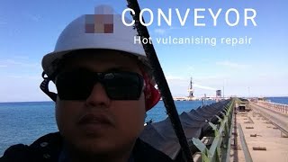 Belt conveyor  Hot vulcanising repair [upl. by Nysa]