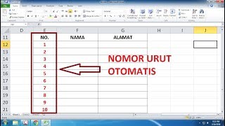 Cara Membuat Nomor Urut Otomatis di Excel [upl. by Letreece35]