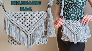 How to make a bag  Macrame Bag Tutorial  torba ze sznurka  jak zrobić  torba z makramy [upl. by Tebasile73]