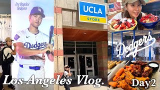 【ロサンゼルスVlog】6泊8日のLA Vlog旅行🇺🇸✈️大谷翔平ドジャーススタジアムショップUCLA大学・ショップアサイボールBuffalo Wild Wings [upl. by Akimet548]