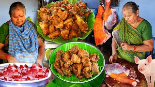 PORK FRY VILLAGE STYLE COOKING  TASTY PORK RECIPE  கிராமத்து பன்றிகறி வறுவல்  PORK CURRY  MEIPIX [upl. by Ketchan]