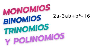 ¿Qué es un Término Algebraico  Monomios Binomios Trinomios y Polinomios [upl. by Tadeo409]