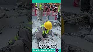 Road Plastic Manhole Cover Installation Process [upl. by Wiltz]