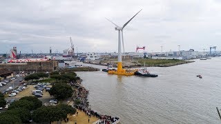 Eolienne Floatgen Le départ de SaintNazaire [upl. by Krebs]