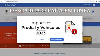 Descarga el recibo o realiza el pago en línea del impuesto de vehículo 2023 Bogotá [upl. by Quigley836]