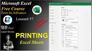 57 How to Print Excel Sheets  Complete Guide for Beginners  Microsoft Excel Free Course [upl. by Morvin968]