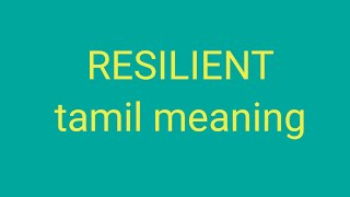 RESILIENT tamil meaningsasikumar [upl. by Annayehc]