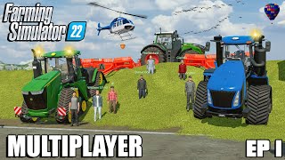 Harvesting 2400000L of CORN SILAGE  Community Multiplayer  Farming Simulator 22  Episode 1 [upl. by Aimil]