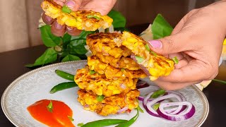 Crispy Corn Fritters  Simple Snack Recipe [upl. by Odlamur]