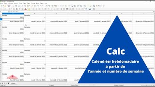 FORMATION  Calc  Calendrier hebdomadaire à partir de lannée et numéro de semaine [upl. by Attenyw555]