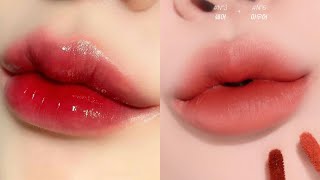 Best Korean Lipstick Tutorial Compilation 🥀🔥How to do Korean Gradient Lips For beginners [upl. by Emelina]