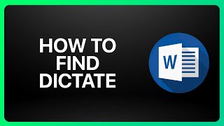 How To Find Dictate On Microsoft Word Tutorial [upl. by Icken]