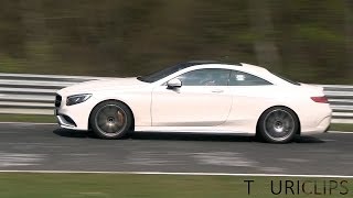 2015 MercedesBenz S500 and S63 AMG Coupe testing on the Nürburgring Nordschleife [upl. by Bev889]