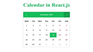 How to Create a Calendar in React JS  StepbyStep Tutorial [upl. by Fabriane938]