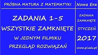 Zadania zamknięte Matura z Nową Erą PR Styczeń 2017 [upl. by Darda]