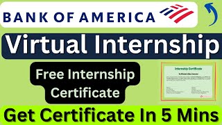 Bank of America Virtual Internship  Summer Internship  Free Internship Certificate [upl. by Akeem]